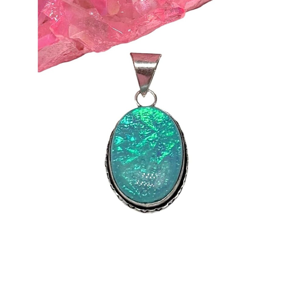 Triplet Opal Necklace Pendant 925 Sterling Silver Overlay